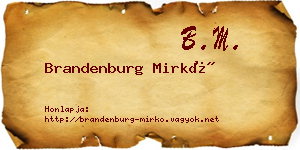 Brandenburg Mirkó névjegykártya